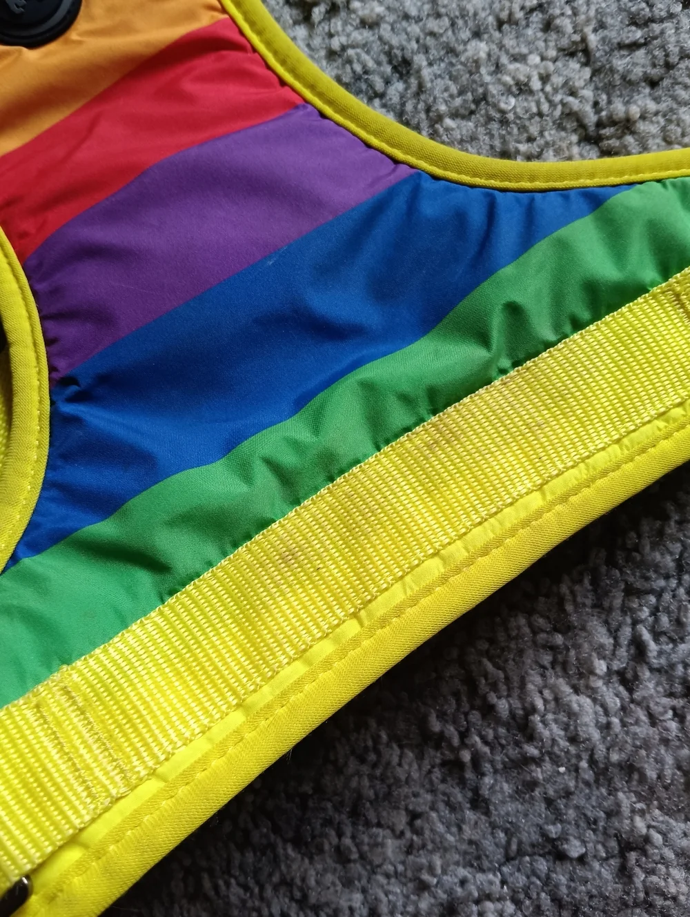 💛 Canada Pooch Everything Dog Harness Rainbow Multicolor Large Striped Pet Vest